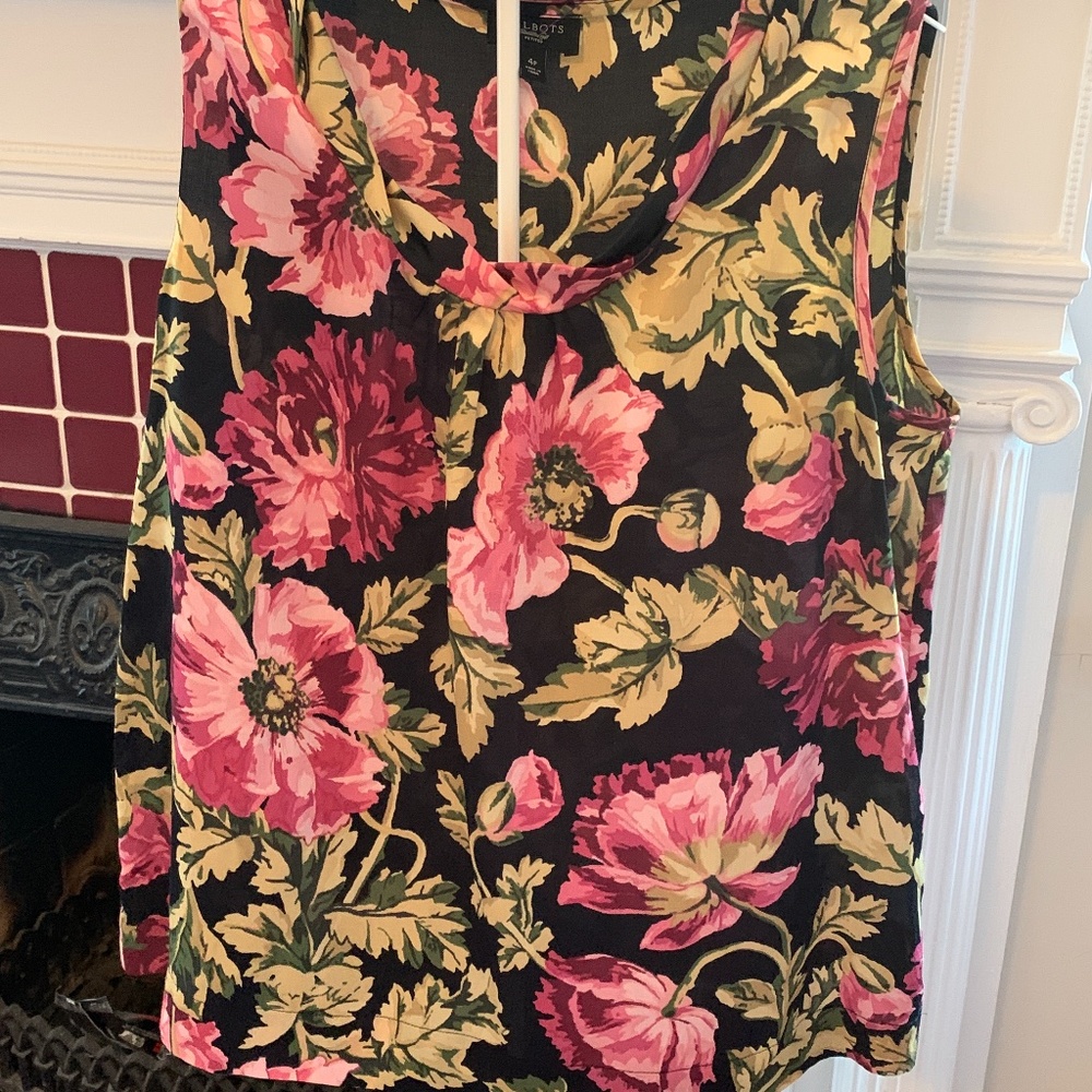 Talbots floral cotton flowy top. Never worn . Retail 98.50